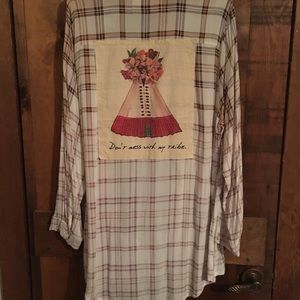 Women's Tunic Style Plaid Top